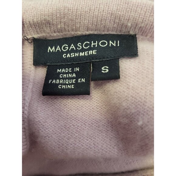 Magaschoni Cashmere Womens Sweater Beaded Trim Lavender Small - Picture 8 of 8